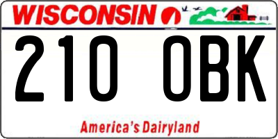 WI license plate 210OBK