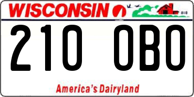 WI license plate 210OBO