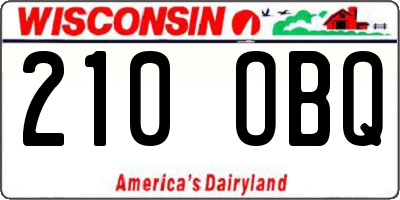 WI license plate 210OBQ