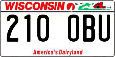 WI license plate 210OBU
