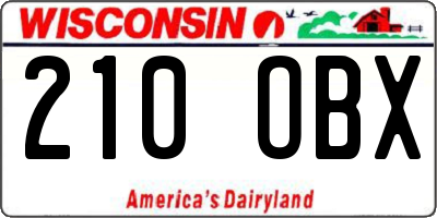 WI license plate 210OBX