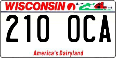 WI license plate 210OCA