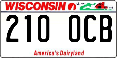 WI license plate 210OCB