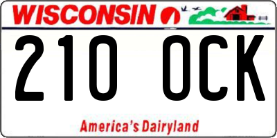 WI license plate 210OCK