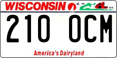 WI license plate 210OCM