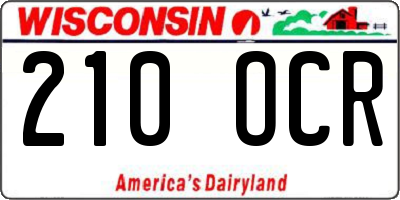 WI license plate 210OCR