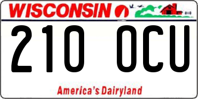 WI license plate 210OCU