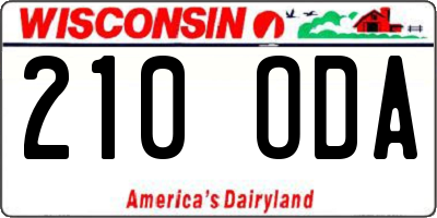 WI license plate 210ODA