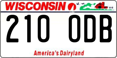 WI license plate 210ODB