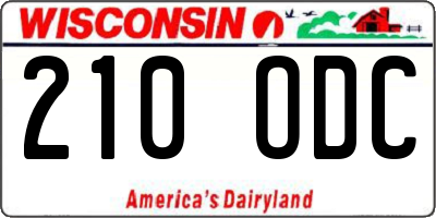 WI license plate 210ODC