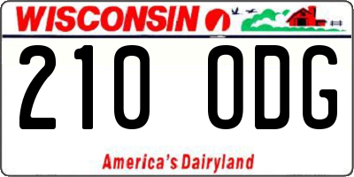 WI license plate 210ODG