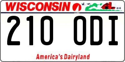 WI license plate 210ODI