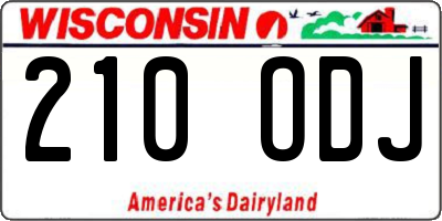 WI license plate 210ODJ