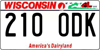 WI license plate 210ODK