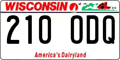 WI license plate 210ODQ