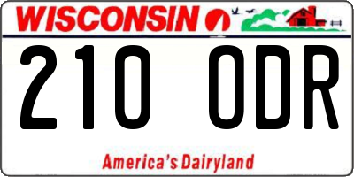 WI license plate 210ODR