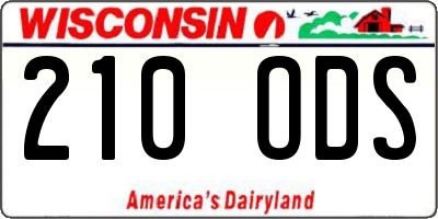 WI license plate 210ODS