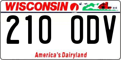 WI license plate 210ODV