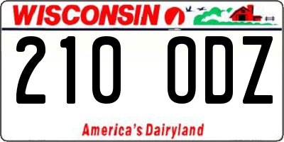 WI license plate 210ODZ