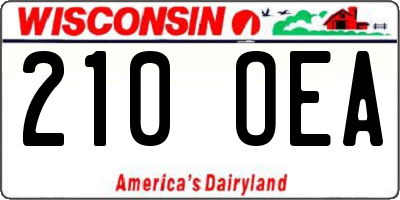 WI license plate 210OEA