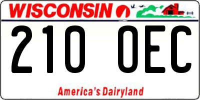 WI license plate 210OEC