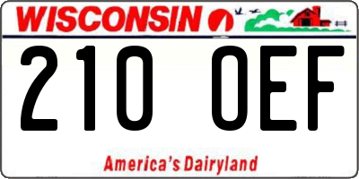 WI license plate 210OEF