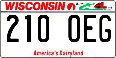 WI license plate 210OEG