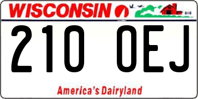 WI license plate 210OEJ