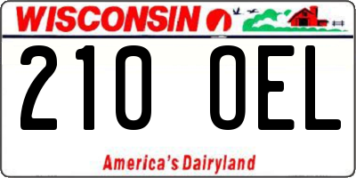 WI license plate 210OEL