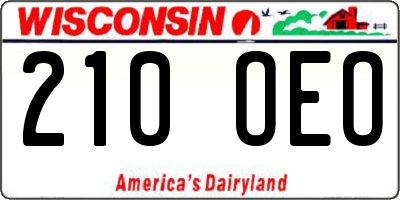 WI license plate 210OEO