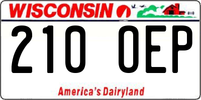 WI license plate 210OEP