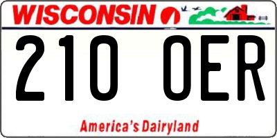 WI license plate 210OER