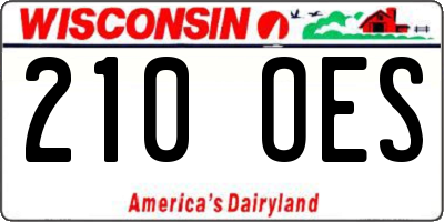 WI license plate 210OES