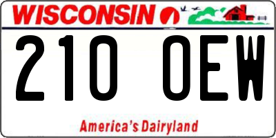 WI license plate 210OEW