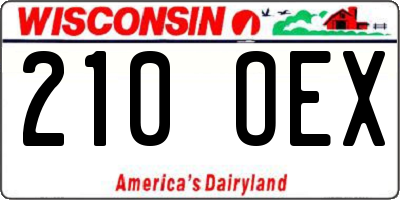 WI license plate 210OEX