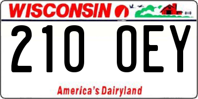 WI license plate 210OEY