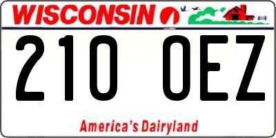 WI license plate 210OEZ