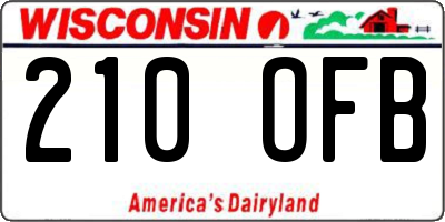 WI license plate 210OFB
