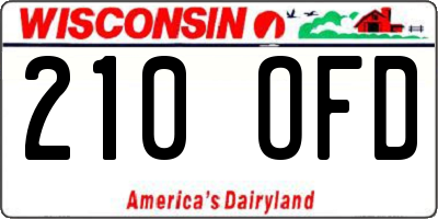 WI license plate 210OFD