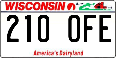 WI license plate 210OFE