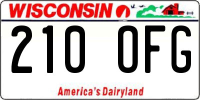 WI license plate 210OFG