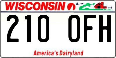 WI license plate 210OFH