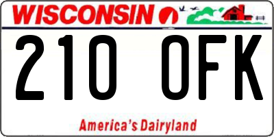 WI license plate 210OFK