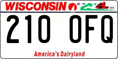 WI license plate 210OFQ