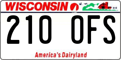 WI license plate 210OFS