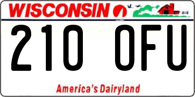 WI license plate 210OFU