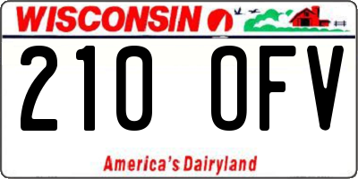 WI license plate 210OFV