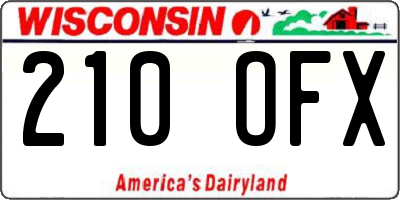 WI license plate 210OFX
