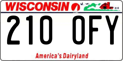 WI license plate 210OFY