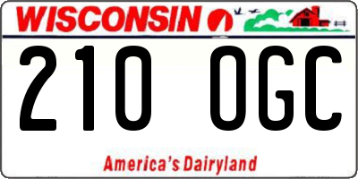 WI license plate 210OGC